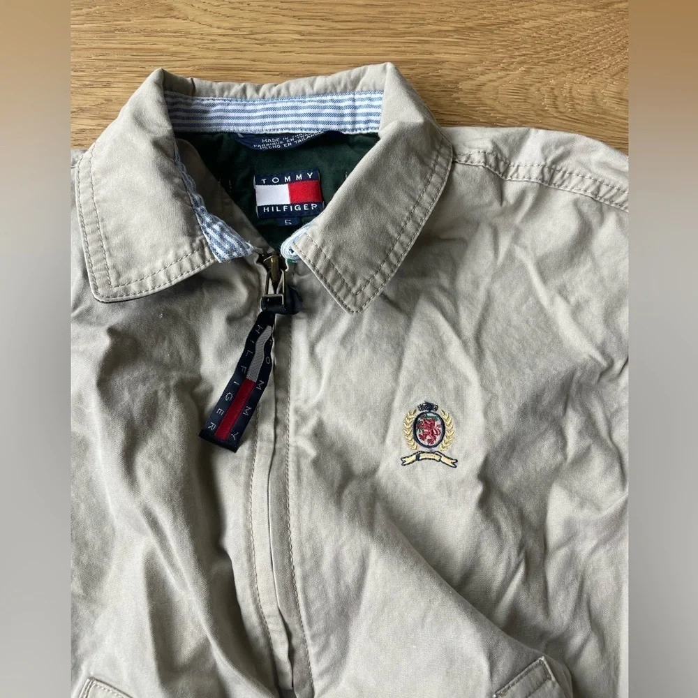Tommy Hilfiger khaki spring collared bomber style jacket size 5